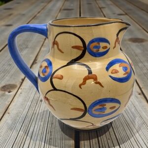 MCM Vintage ECC Koch German Savri Glaze Pitcher Stoneware Art Pottery 7"